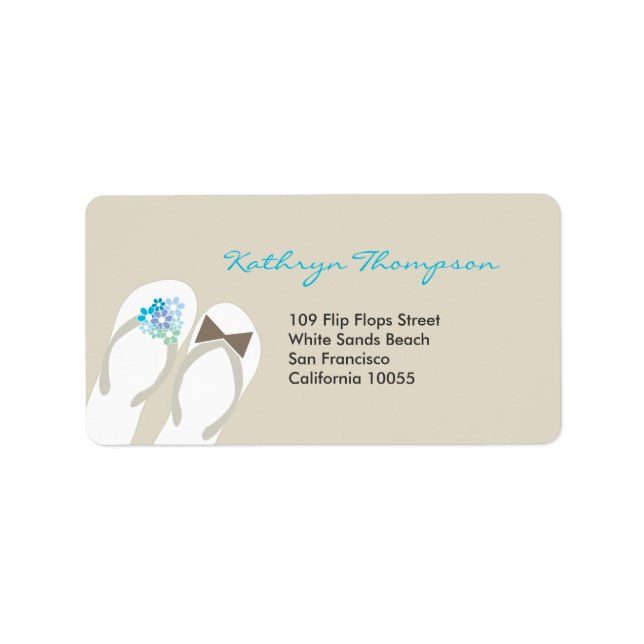 Flinflip flops Beach Wedding Adressetiketters Adressetikett (Framsidan)
