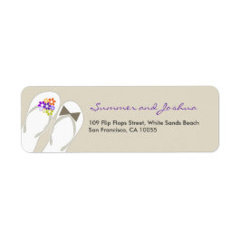 Flinflip flops Beach Wedding Adressetiketters Returadress Etikett
