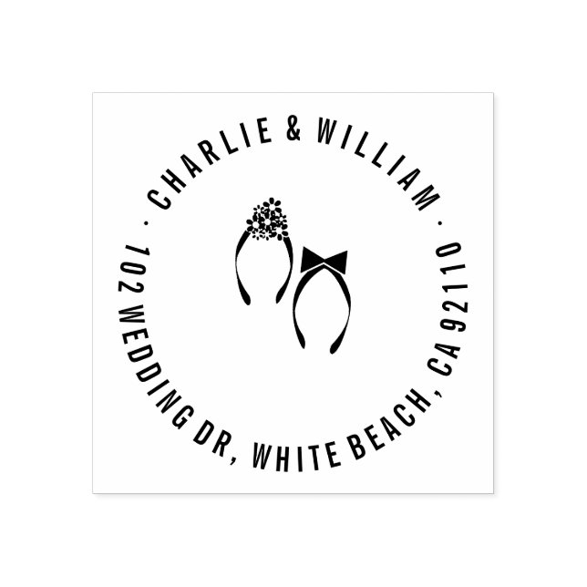 Flinflip flops Beach Wedding Rubber Frimärke Stämpel (Tryck)