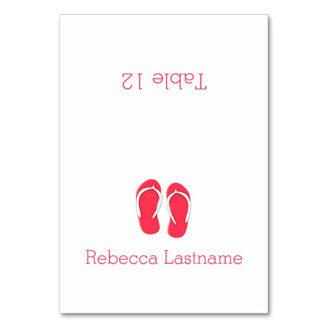 Flinflip flops Berry-platskort Bordsnummer (Framsidan)