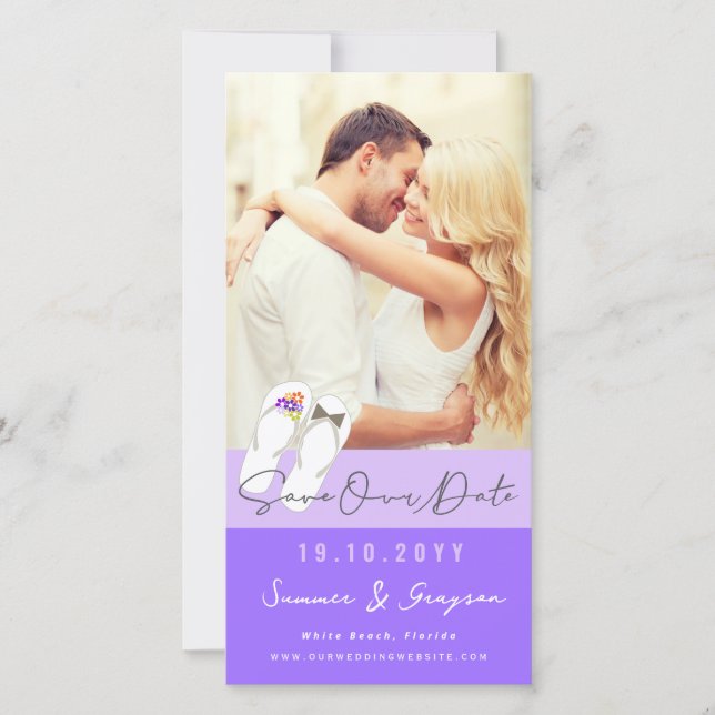 Flinflip flops Daisys Beach Wedding Photo Spara Datumet (Framsida)