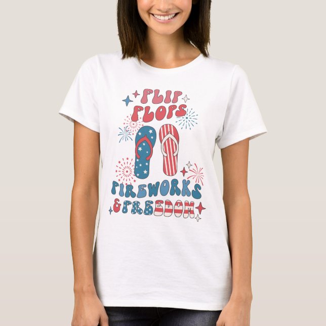 Flinflip flops Fireworks Freedom T Shirt (Framsida)
