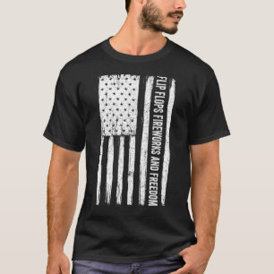 Flinflip flops Fireworks-frihet 4 juli Party T Shirt