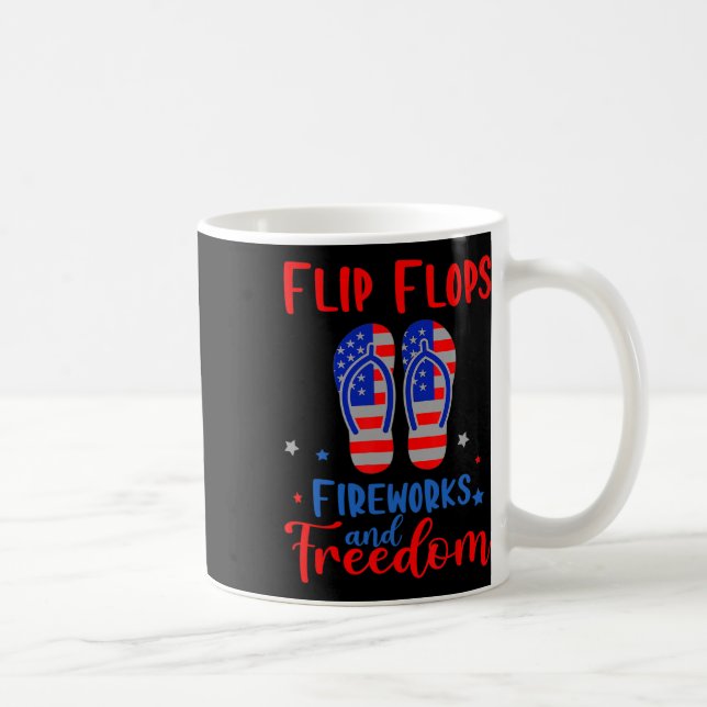 Flinflip flops Fireworks och Freedom American Flag Kaffemugg (Höger)