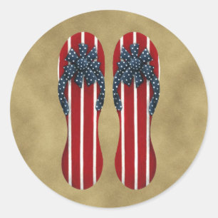 Flinflip flops Flagga Sticker Runt Klistermärke