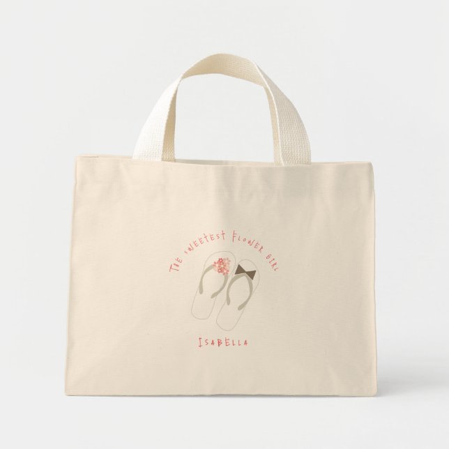 Flinflip flops Flowers Beach Wedtote Bag Mini Tygkasse (Framsidan)