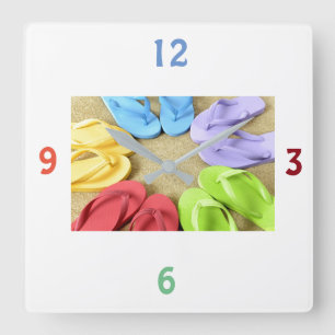 ***FLINFLIP FLOPS GALORE*** CLOCK FYRKANTIG KLOCKA
