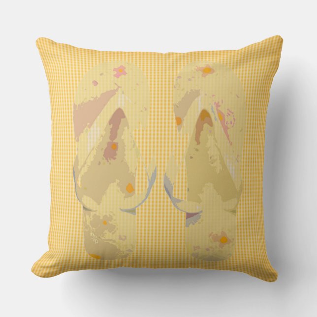 Flinflip flops Gult Rand Kudde (Framsida)