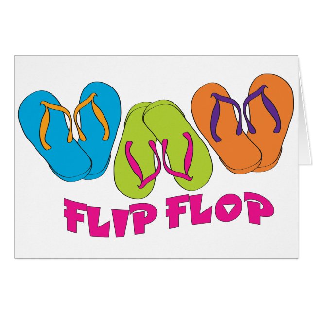 Flinflip flops hälsningskort (Framsidan Horizontal)