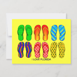 Flinflip flops, "I Kärlek Florida" färgstark Vykort