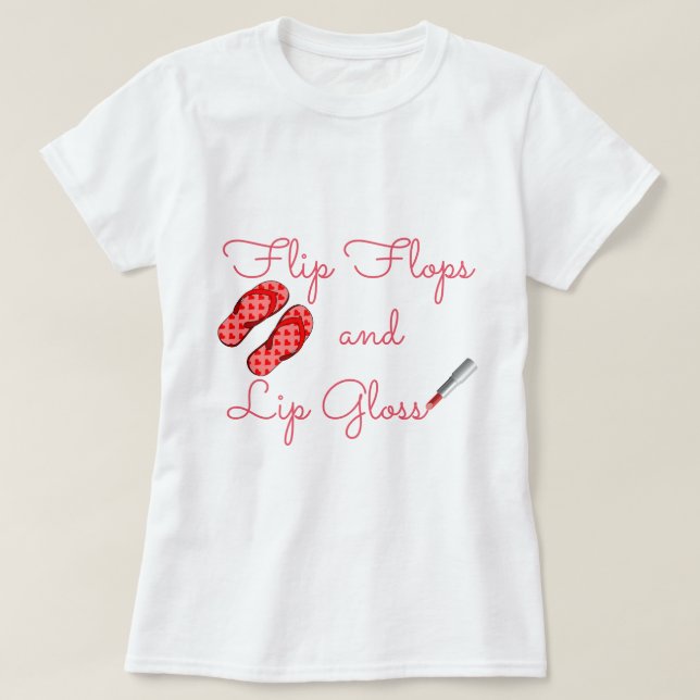 Flinflip flops och läppglans T-Shirt (Design framsida)