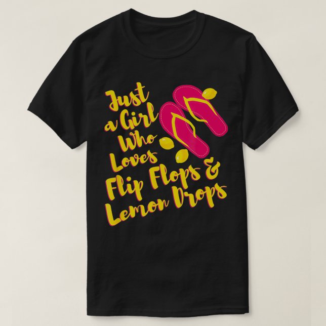 Flinflip flops och Lemon droppar Sommar Handflatan T Shirt (Design framsida)