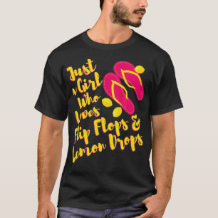 Flinflip flops och Lemon droppar Sommar Handflatan T Shirt