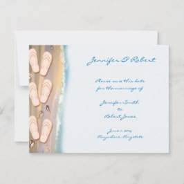 Flinflip flops på Beach Save the Date Card Spara Datumet