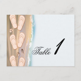 Flinflip flops på Beach Wedding-Bordsnumret Vykort
