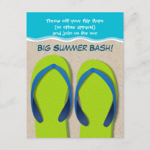 Flinflip flops på inbjudan för strandsommarparty