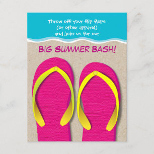 Flinflip flops på inbjudan för strandsommarparty