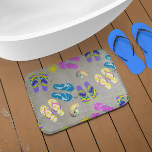 Flinflip flops på stranden badrumsmatta