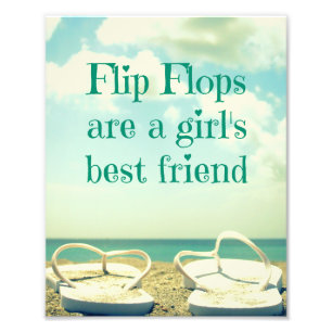 Flinflip flops på strandfotoet fototryck