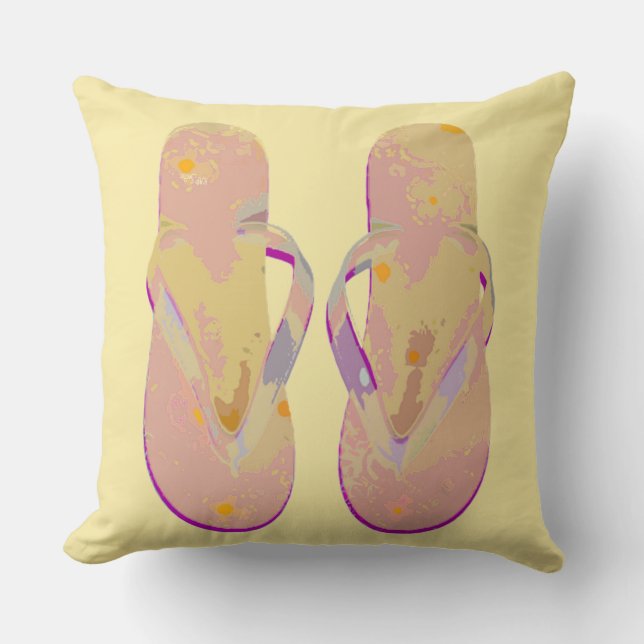 Flinflip flops Sandals Gult Lila Rosa Kudde (Framsida)
