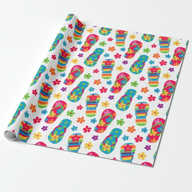Flinflip flopsmönster presentpapper (Utrullad)