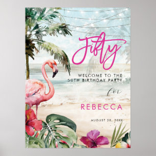 Flingo strand tropical femty-välkomsttecken poster