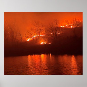 Flint Backe Kansas Prairie Burn Poster