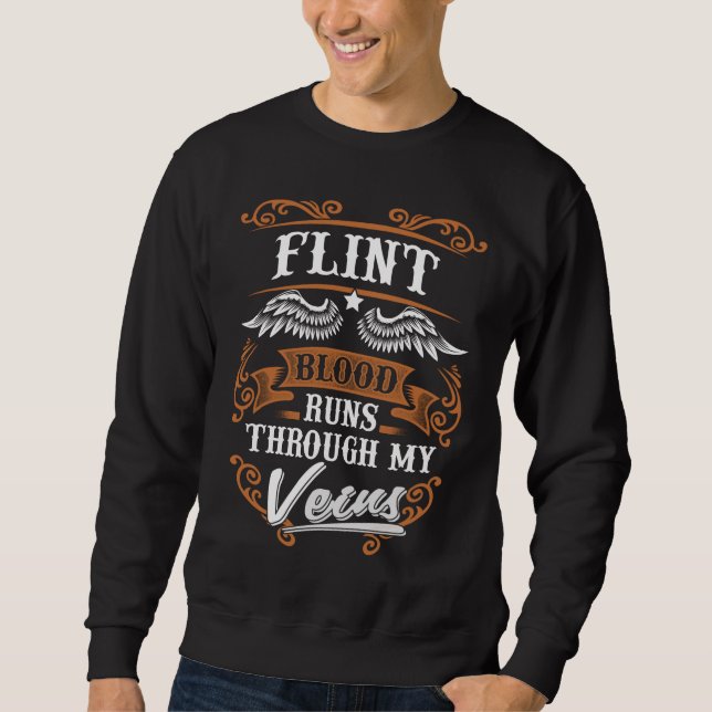 FLINT Blood Springa genom min Veius Sweatshirt (Framsida)