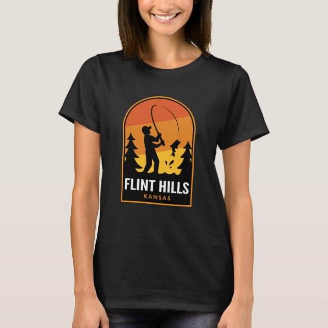 Flint Hills Kansas Fishing T Shirt (Framsida)