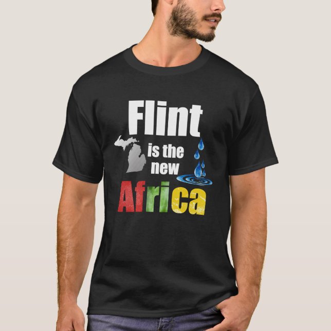 Flint Michigan Afrika Clean Drinking Vatten H2O Cr T Shirt (Framsida)