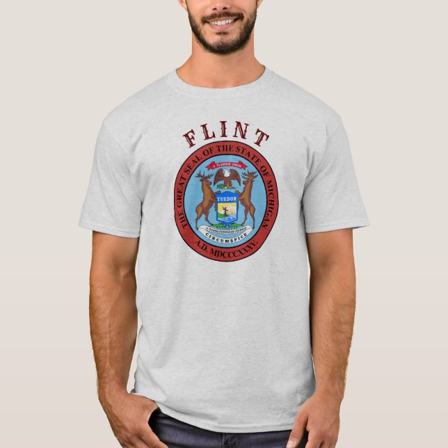 Flint, Michigan T Shirt (Framsida)