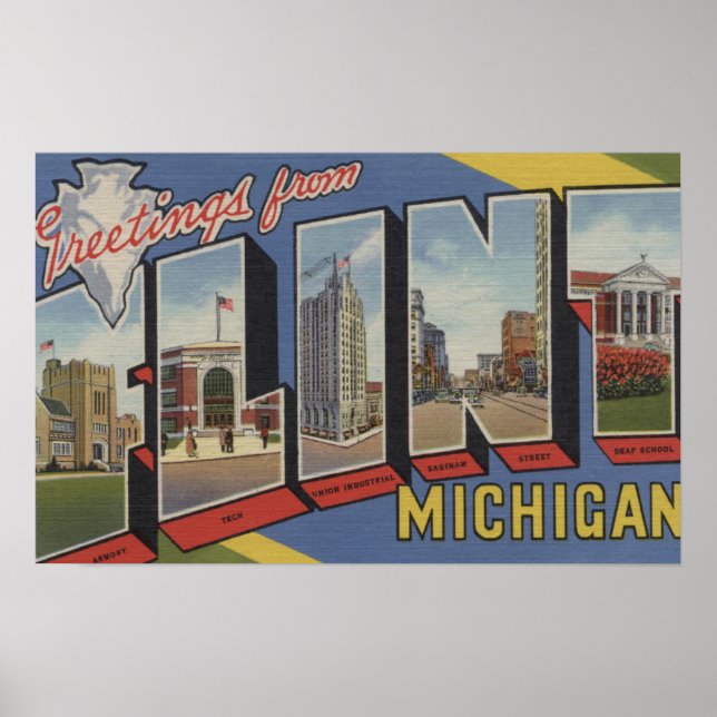 Flint, MichiganLarge Brev ScenesFlint, MI 2 Poster (Framsidan)