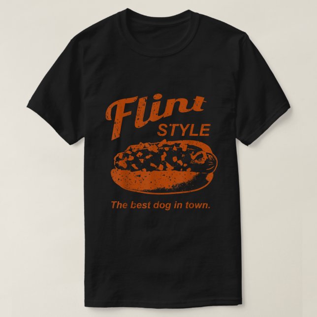 Flint Stil Coney Hett Hund T Shirt (Design framsida)