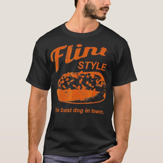 Flint Stil Coney Hett Hund T Shirt (Framsida)