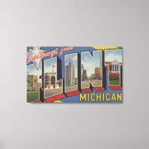 Flinta MichiganLarge brev ScenesFlint, MI 2 Canvastryck