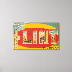 Flinta MichiganLarge brev ScenesFlint, MI Canvastryck