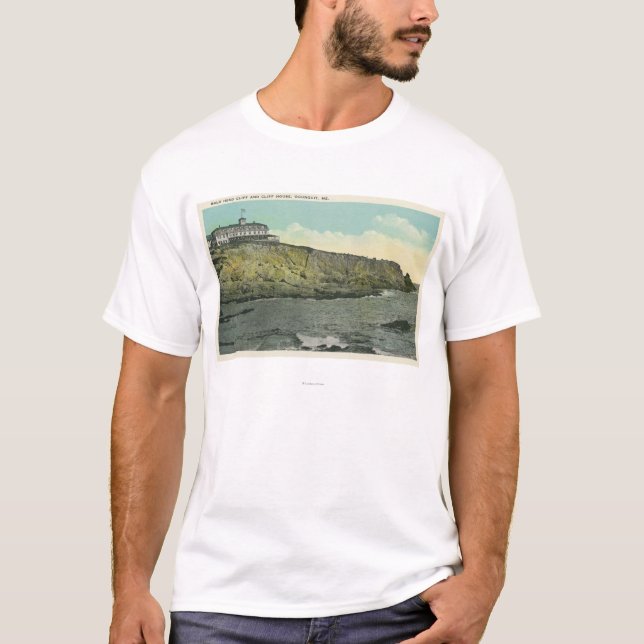 Flintklippa och yttre av klippahuset nr. t-shirt (Framsida)