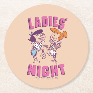 Flintstenarna Betty & Wilma - Dam Night Underlägg Papper Rund