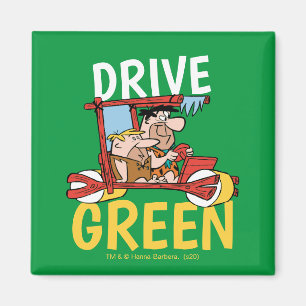 Flintstenarna Fred & Barney - Drivrutiner Grönt Magnet