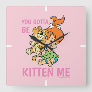 Flintstenarna Småstarna och tiger Fyrkantig Klocka