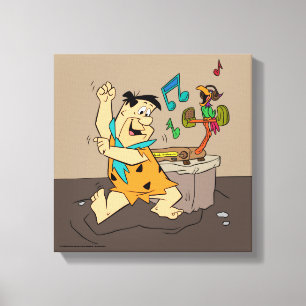 Flintstonedansen för Flintstones Fred Canvastryck
