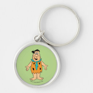 Flintstonen för Flintstones   Fred Rund Silverfärgad Nyckelring
