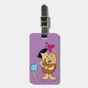 Flintstones Betty Kissing Barney Bagagebricka