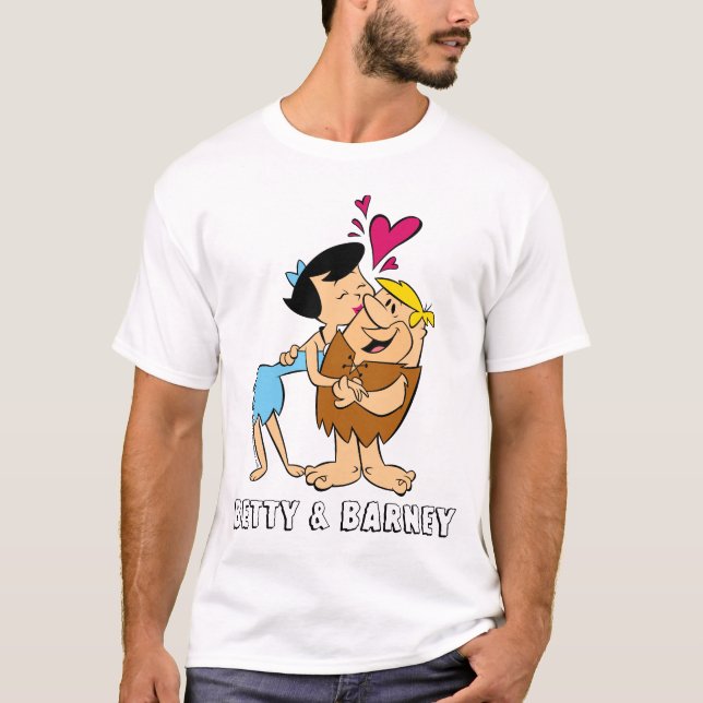 Flintstones | Betty Kissing Barney T Shirt (Framsida)