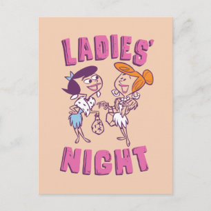 Flintstones   Betty & Wilma - Dam Night Inbjudan Vykort