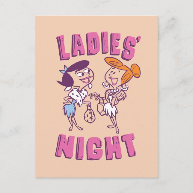 Flintstones | Betty & Wilma - Dam Night Inbjudan Vykort (Framsida)