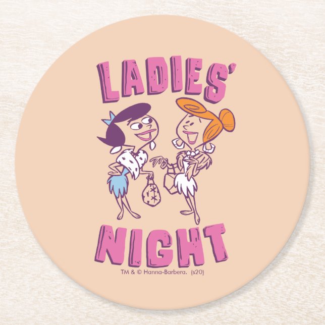 Flintstones | Betty & Wilma - Dam Night Underlägg Papper Rund (Framsidan)