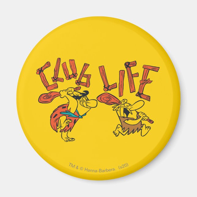 Flintstones | Fred & Barney - Klubb Life Magnet (Framsidan)