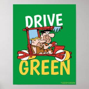 Flintstones Fred & Barney - Kör Grönt Poster