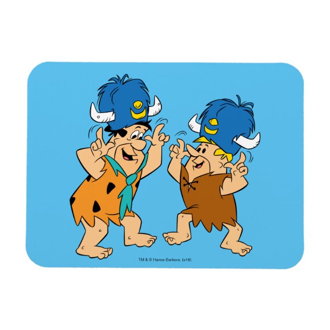 Flintstones | Fred & Barney Vatten Buffaloes Magnet (Horisontell)
